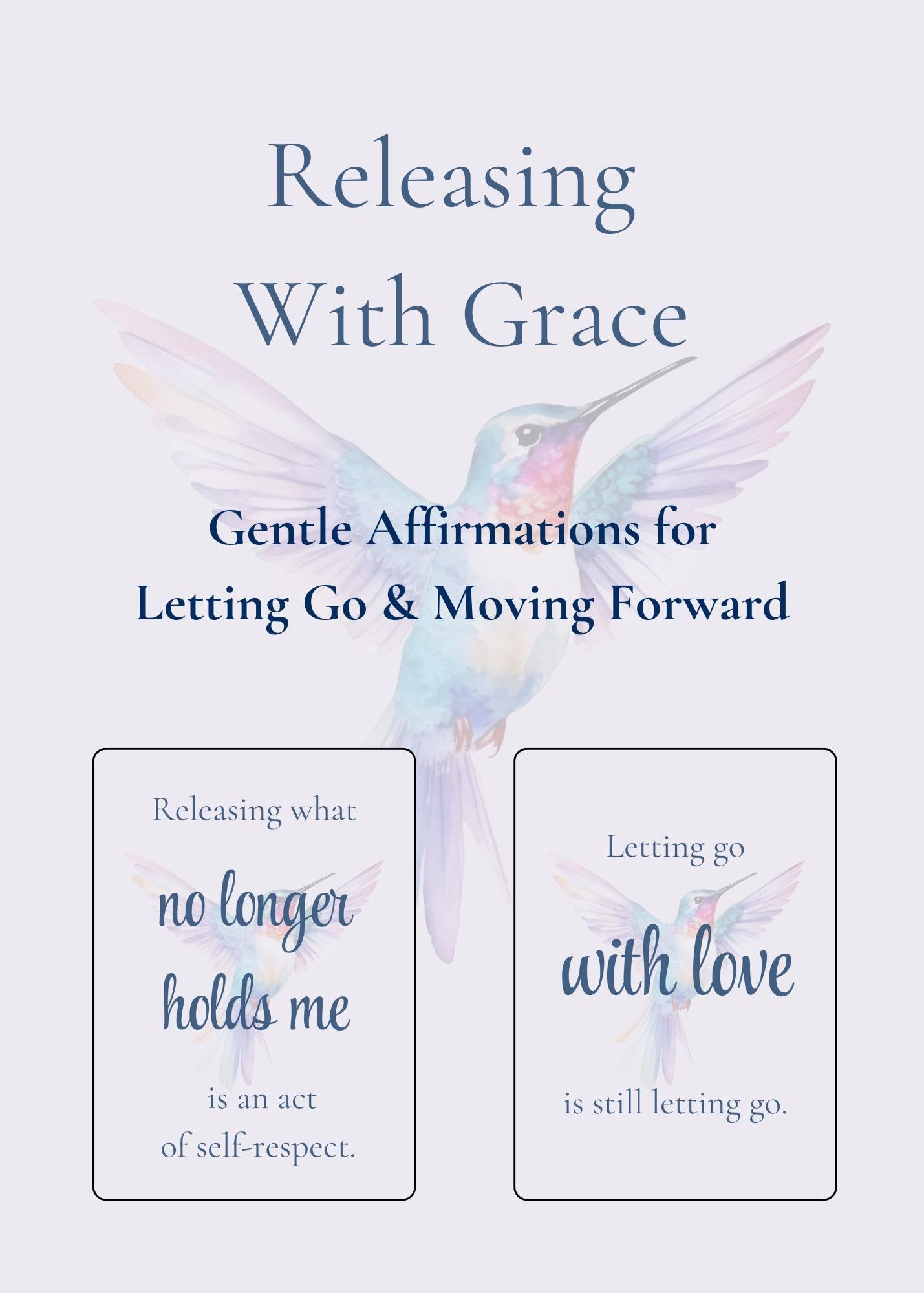 Releasing With Grace | Affirmation Cards for Letting Go