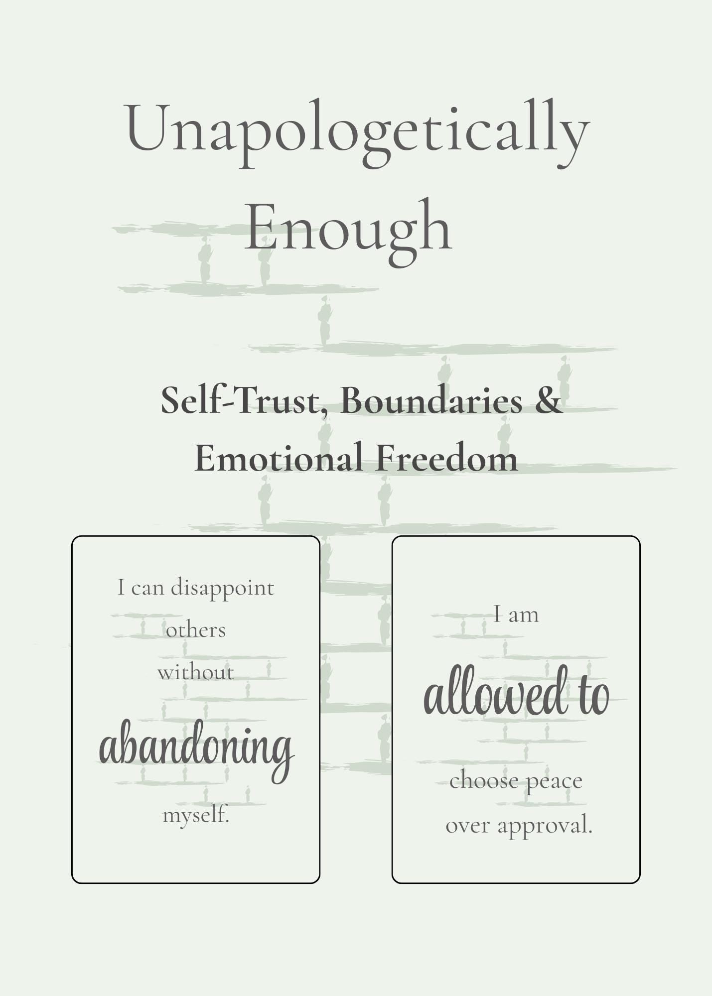 Unapologetically Enough | Self-Trust & Boundaries Affirmation Cards